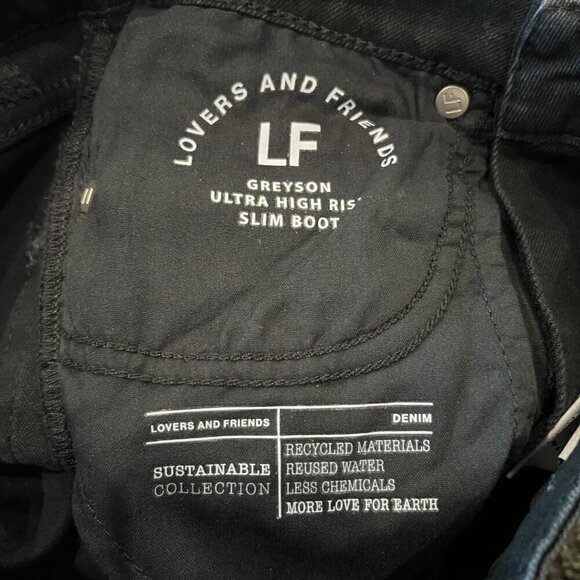 LOVERS AND FRIENDS NWT Greyson Ultra High Rise Slim Boot Sustainable Denim Jeans - Picture 10 of 11